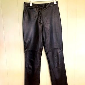 Vintage 1987 black leather fitted pants
